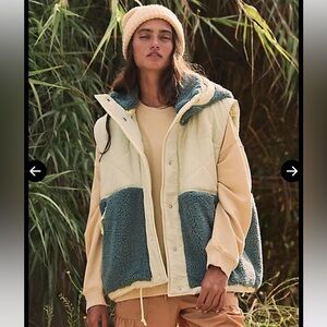 Free People Adventure Awaits fleece hooded vest
